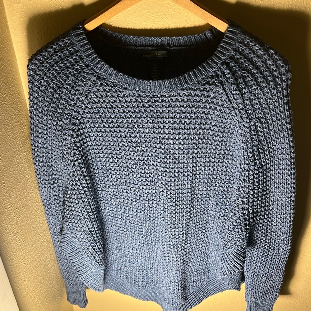 Lauren Jeans Ralph Lauren Women’s Boat Neck Open Weave High Side Sweater